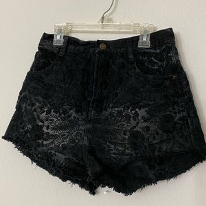 Free people black high waisted shorts
